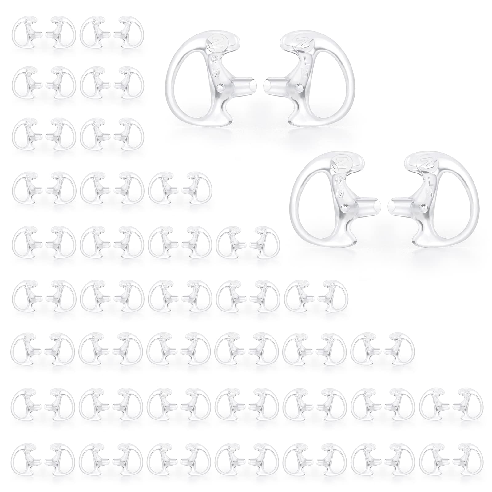 Zeadio Lot de 40 bouchons d'oreille pour radio bidirectionnelle Transparent