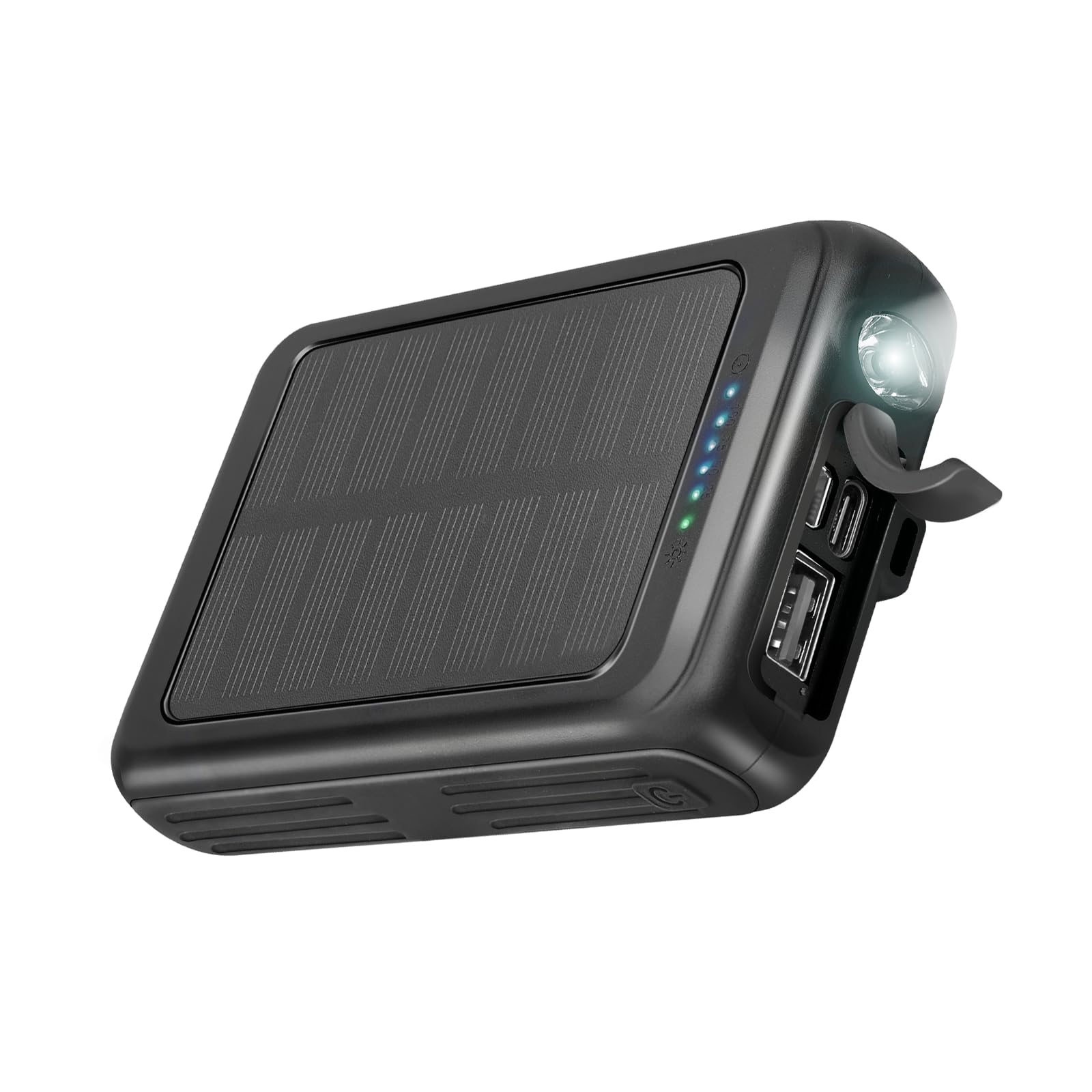 SBS Solar MagSafe PowerBank, 5000mAh, Power Bank con Pannello Solare | Ricarica Wireless, Intelligent Charge (IC), Torcia LED, Caricabatterie Portatile da Viaggio, Design Compatto, Nero