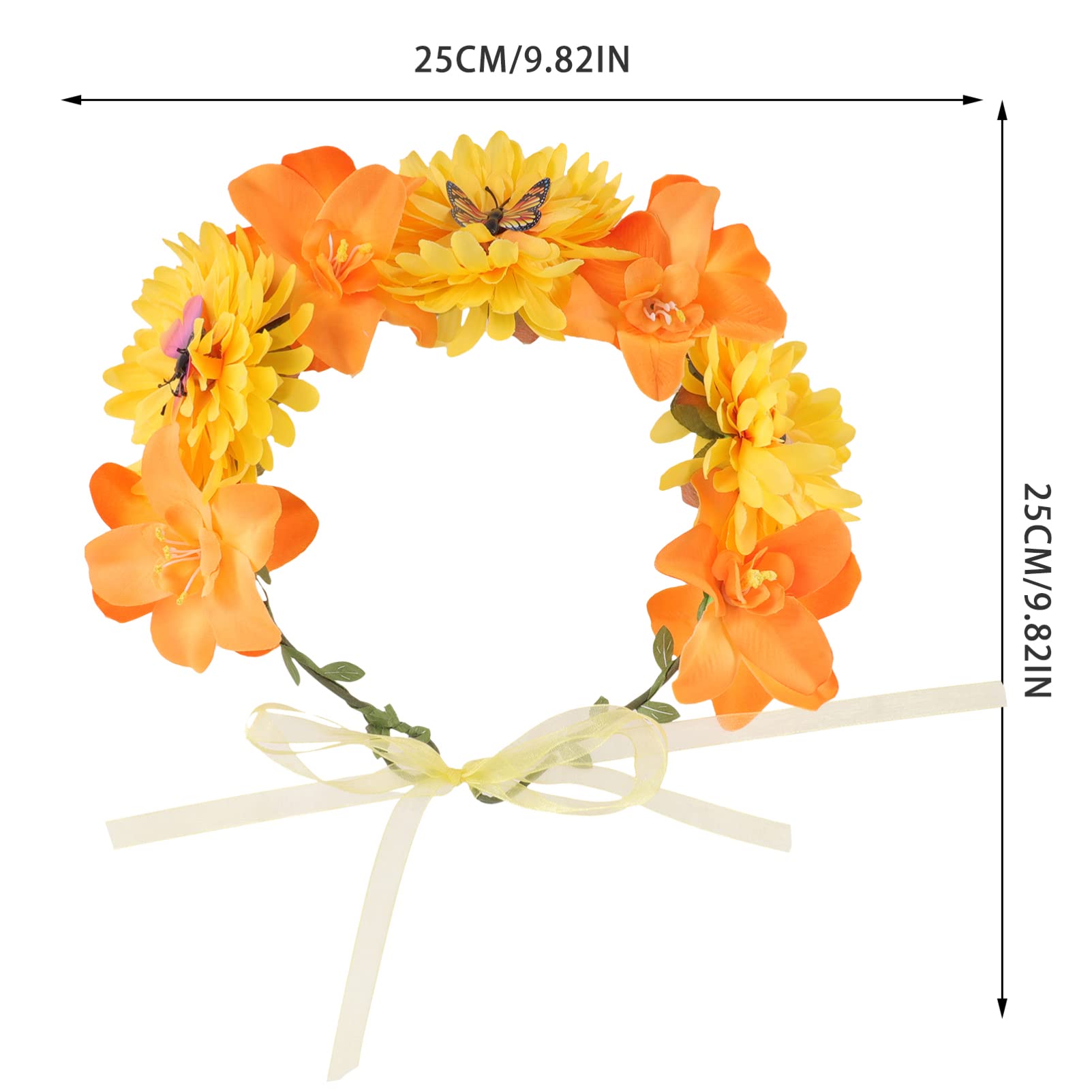 FRCOLOR 4 Piezas diadema de flores de de flores de bohemia diadema de guirnalda de tocados de novia tiaras de novia de falsa tocado de niña tela