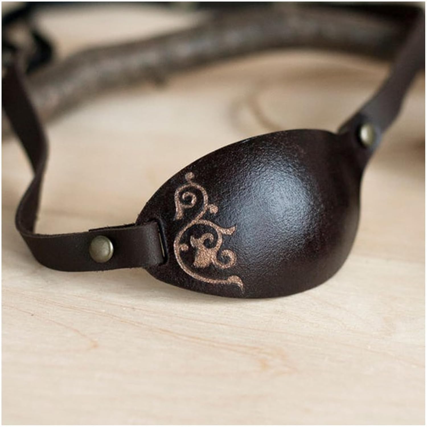 Einzelaugenmaske, Piraten-augenklappen Für Erwachsene, Mittelalterliche Retro-Steampunk-pu-Leder-augenbinde Mit Verstellbarem Gummizug, Right