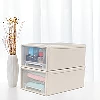 Vista 6 de Cajones de almacenamiento apilables de plástico de 13 cuartos de galón, 3 paquetes, unidad de cajón de almacenamiento de plástico