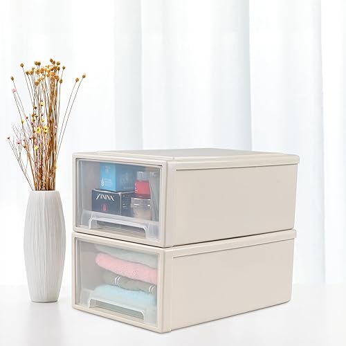 Miniatura 6 de Cajones de almacenamiento apilables de plástico de 13 cuartos de galón, 3 paquetes, unidad de cajón de almacenamiento de plástico