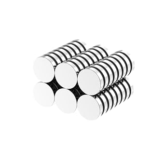 N52 Magnet - 1/2" D x 1/10" H - 48 Pack, Strong Refrigerator Magnets, Small Round Disc Magnets for Crafts, Premium Brushed Nickel Magnet for Fridge,Office,Building,Craft,DIY,3D Printing