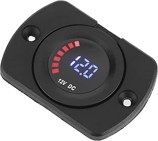 Testador De Monitor De Bateria, Medidor De Voltagem Redondo Preto Confi¨¢vel Medidor De Bateria Digital Volt¨ªmetro Dur¨¢vel Para Barco De Carro, Moto (com Painel)