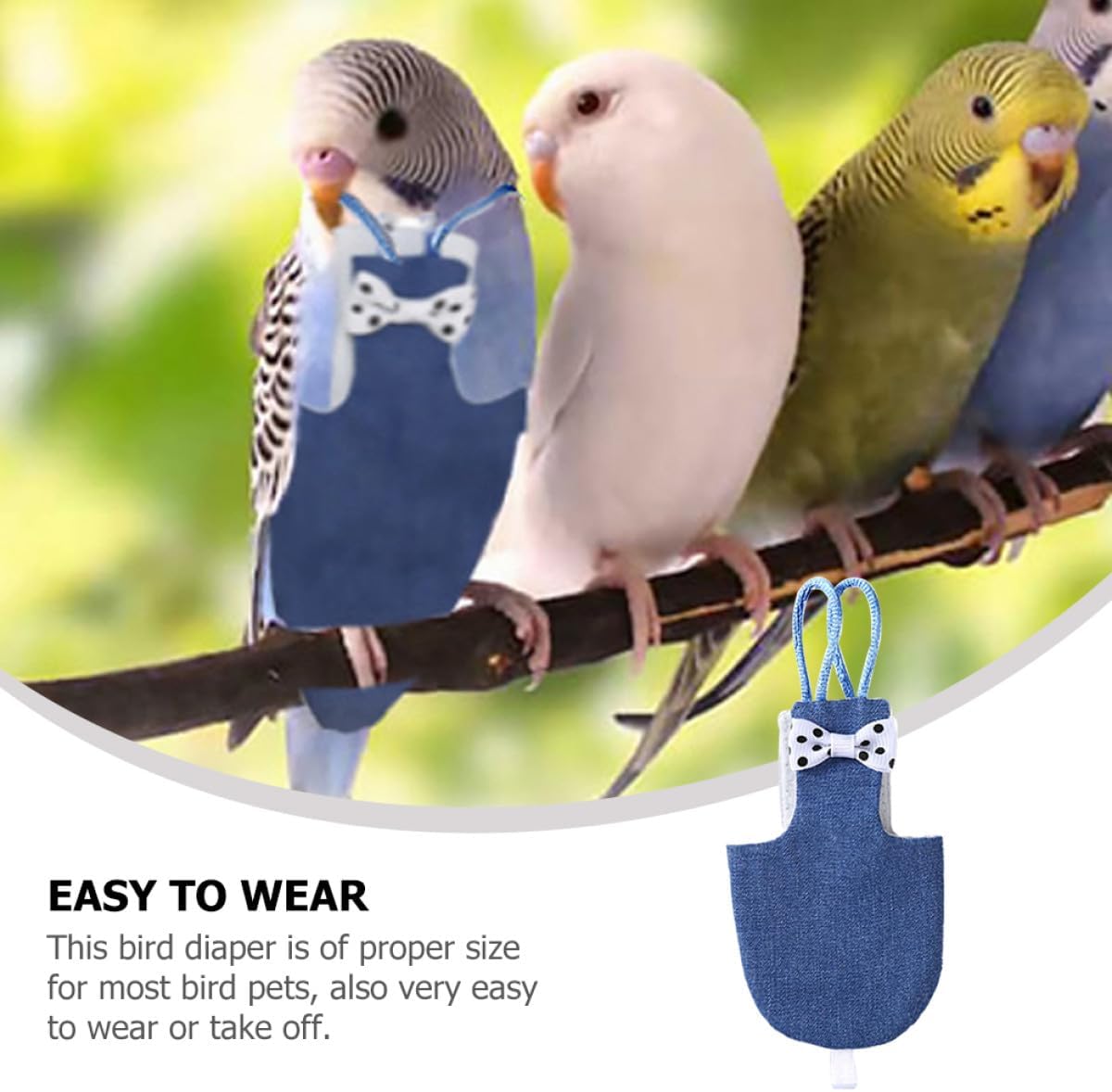 Bird Diaper for Pet Birds Breathable Parrot Flight Suit with Denim Outer Layer Large Size for Parakeets and Parrots Outdoor Use