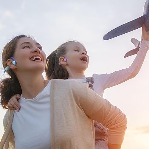 Miniatura 3 de Paquete de 2 auriculares para niños, Bluetooth 5.2 de conducción de aire abierto, limitación de volumen de 85 dB, sonido estéreo con micrófono, IPX5
