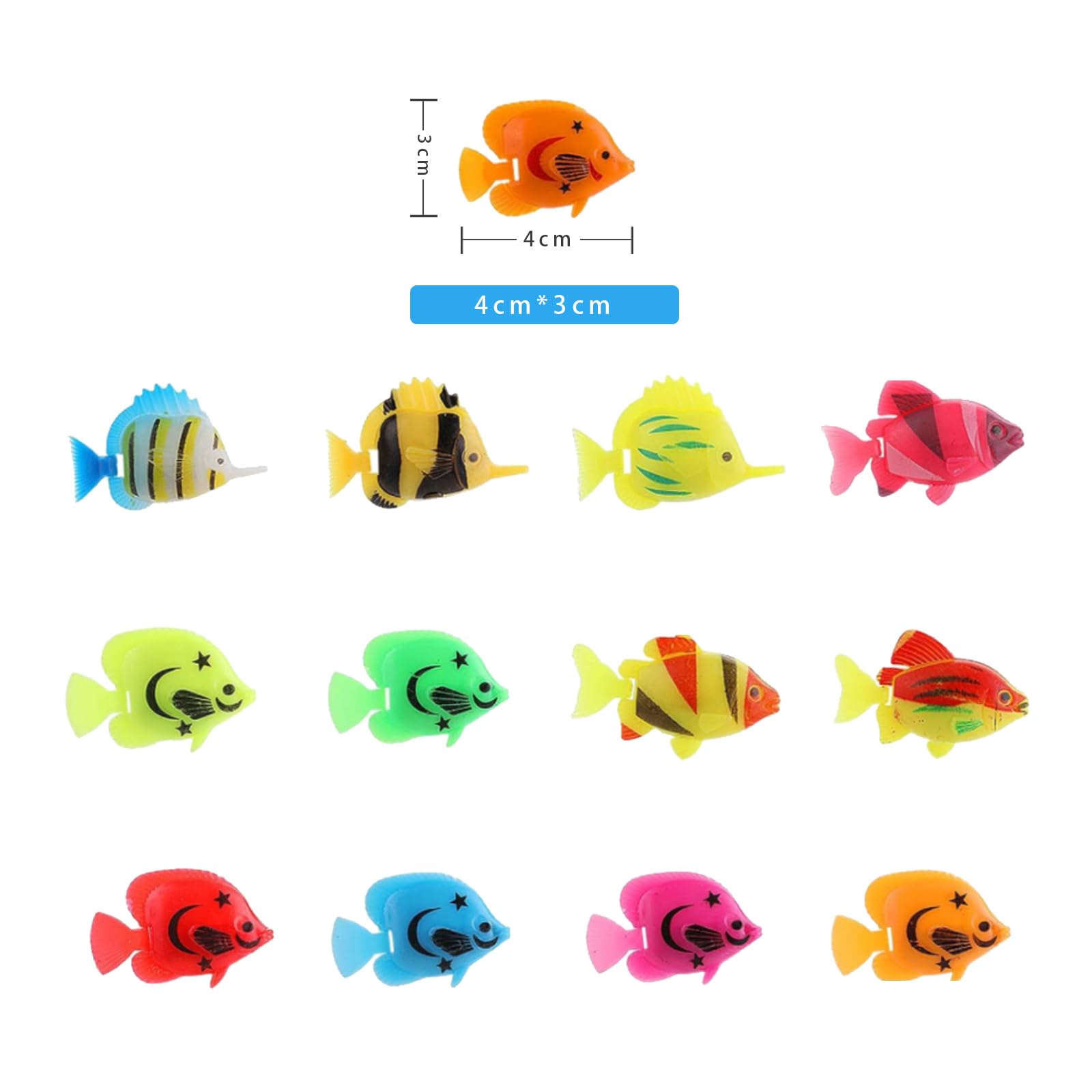 20 Pièces Poissons Artificiels en Plastique pour Aquarium, Ornement Réaliste, Faveurs de Fête Thème Marin