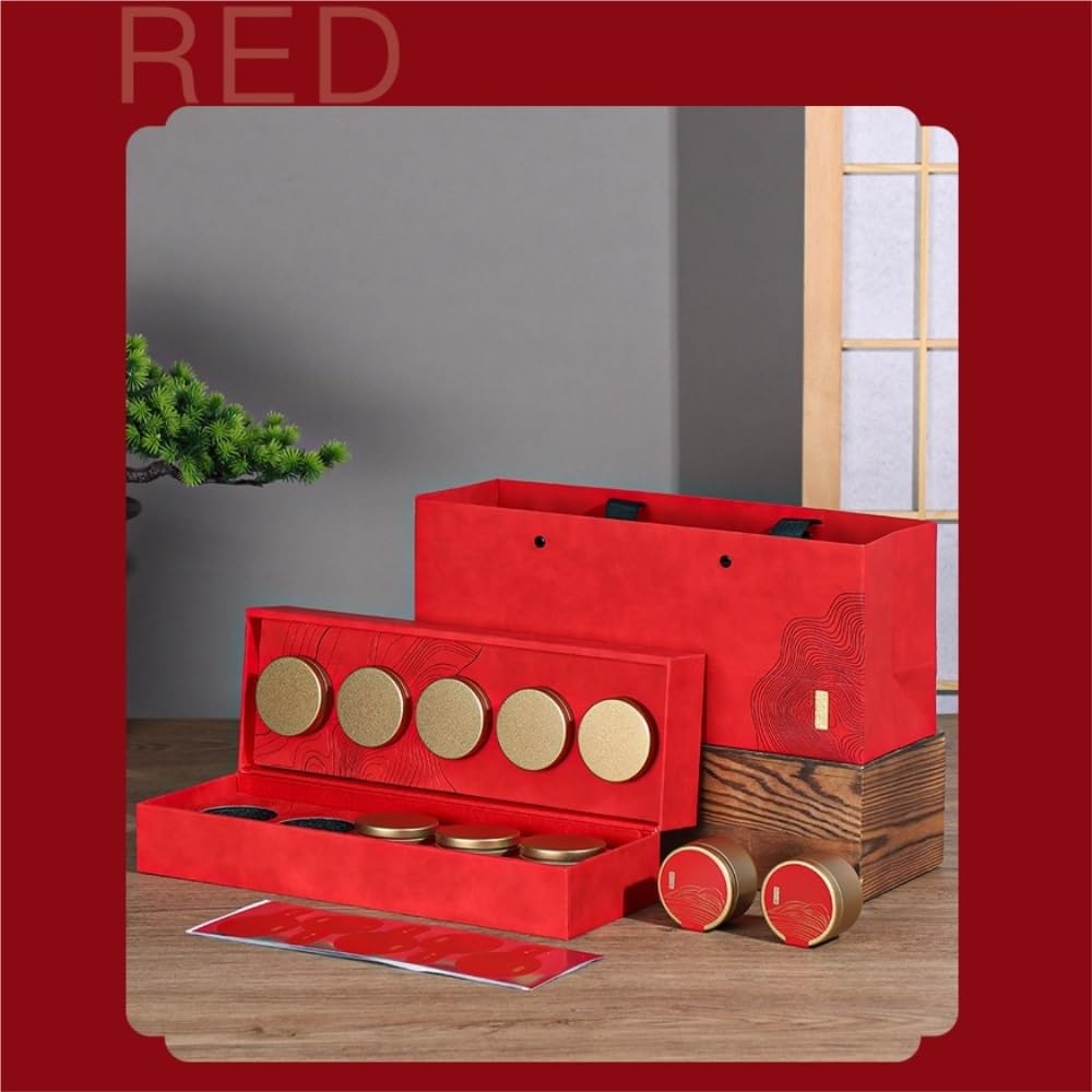 Juego De Té Recipiente Creativo for almacenar té Suelto, Lata de Hierro Redonda pequeña de Color sólido, Lata vacía, Juego de té, Caja de Regalo de Diez latas Tarro para Guardar Té(A)