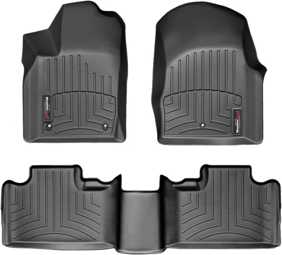 WeatherTech Custom Fit FloorLiners for Dodge Durango, Grand Cherokee, 1st & 2nd Row (44324-1-2), Black