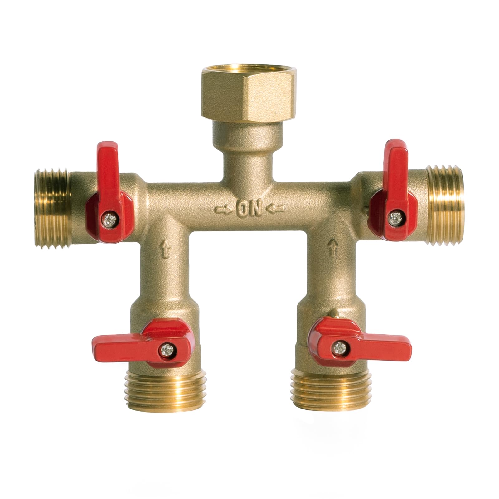 HQMPC Brass 4-Way Splitter