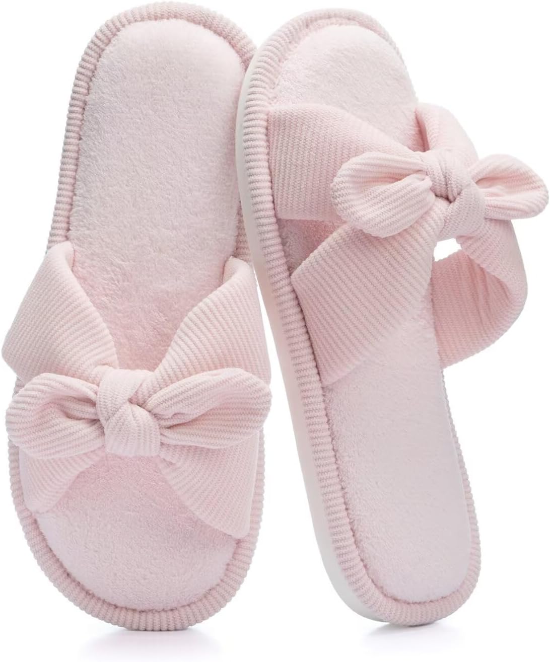 NineCiFun Pantuflas Mujer Lazo Abierto Antideslizantes