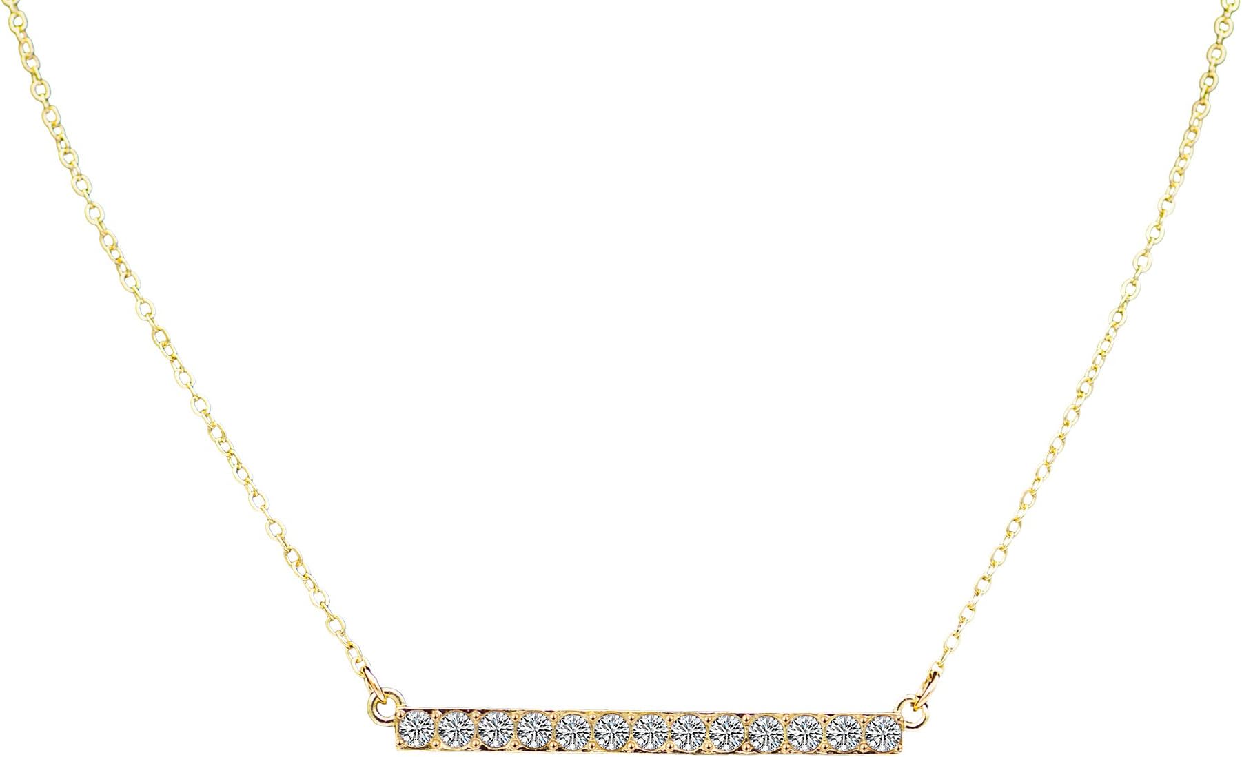 Boosic Cubic Zirconia Micro Pave Knot Wishbone Pendant Necklace for Women, Golden