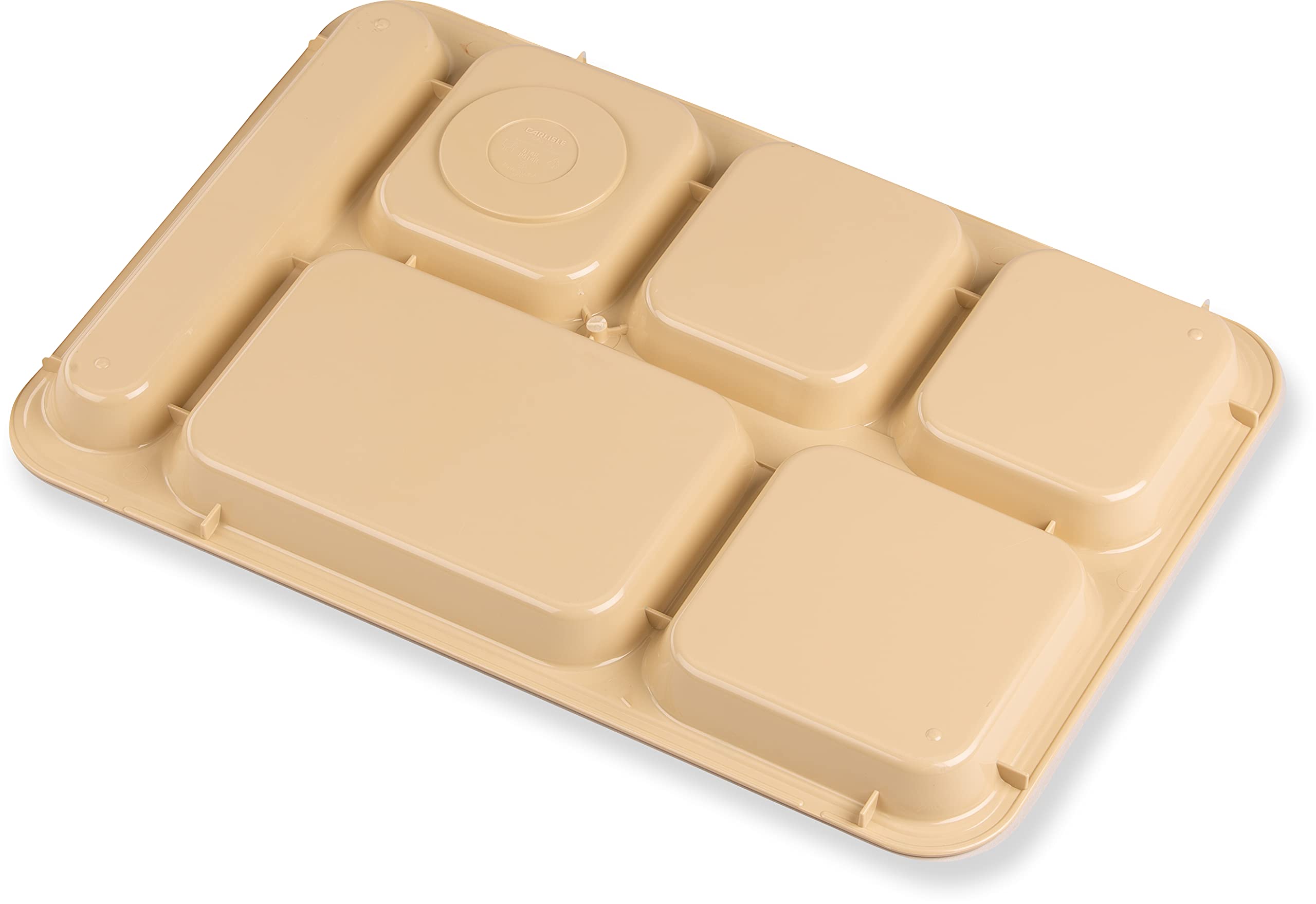 Lot de 24 Plateaux à 6 Compartiments en Plastique ABS pour droitier Marron Clair 36,5 x 25,4 cm