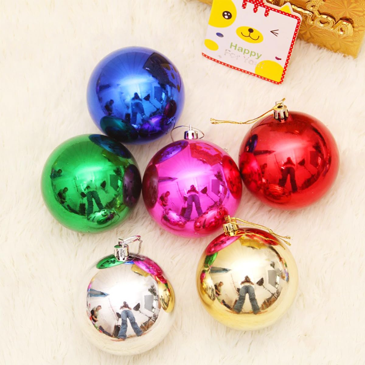 24 esferas de Navidad de 60 mm, adornos esenciales para árbol de Navidad, decoraciones de Navidad inastillables, decoraciones de Navidad para interiores para el hogar, vacaciones, decoración