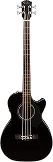 Fender Acoustic Bass Guitar 4-String with Fishman Bass Acoustic Guitar Pickup with Tuner and Equalizer, Classic Design with Rounded Walnut Fingerboard, Mahogany Construction, Spruce Top