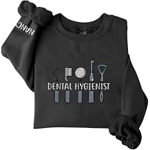 Custom Dental Dentist Sweatshirt Assistant Embroidered Gift Hygienist Long Shirt Sleeve Crew Design Hoodie Pullover Top Women