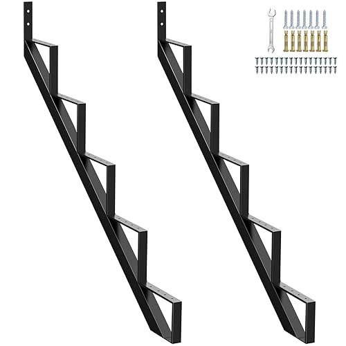 Miniatura 10 de Cuerda de escalera de acero de 1 escalón, cuerdas de escalera de metal para altura de cubierta de 11.9 pulgadas, elevador de escalera de acero para