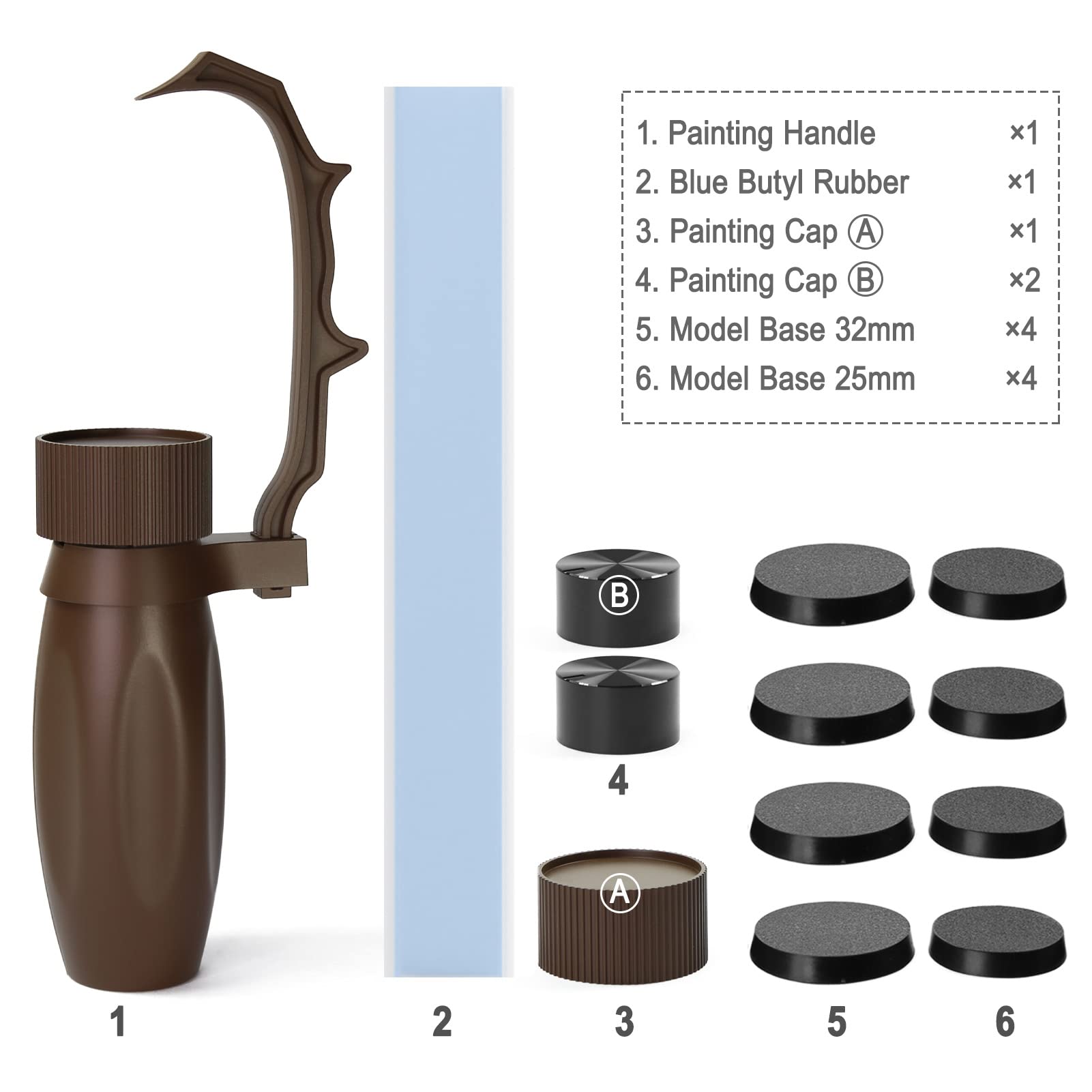 Evemodel Model Hand Painting Handle Coloring Holder Soldiers Handicraft(Brown), Small - Image 3