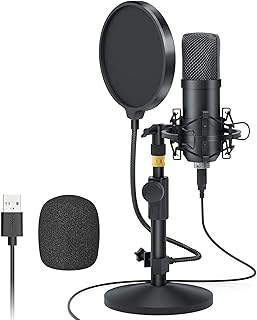 TEmkin Usb Microphone Kit Condenser Podcast Streaming Cardioid Mic Plug Play For Computer, Gaming Recording Vocal Microphones