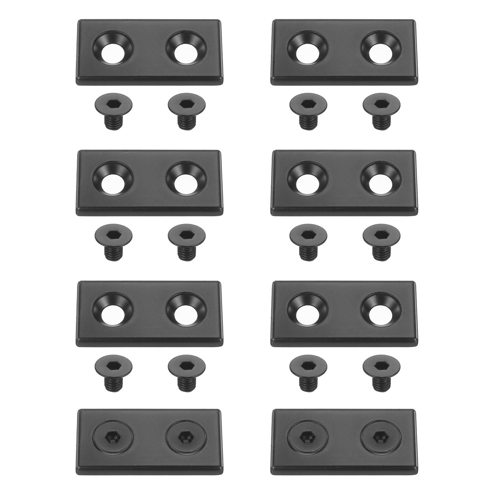 sourcing map 8Pcs Profile End Cap, Zinc Alloy 3060 Series EU Standard T-Slot Aluminum Extrusion End Cap Bracket with Screws for Storage Rack, Black โ image 1