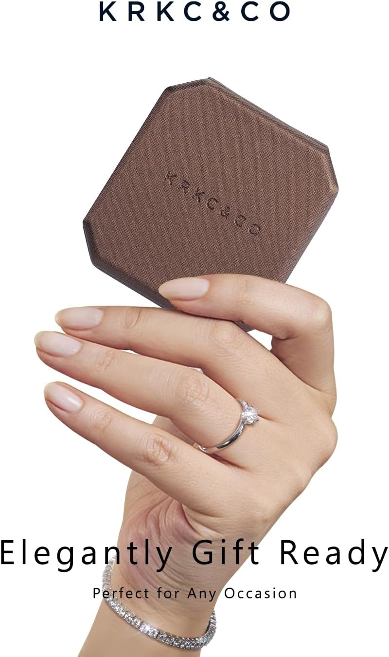 KRKC&CO Moissanite Necklaces for Women, Moissanite Solitaire Pendant for Her, Sterling Silver, 4-Prong, GRA, Jewelry Gift for Anniversary/Birthday/Wedding/Valentine's Day - to Wife, Mom, 0.5/1/2/3/4CT - Image 6