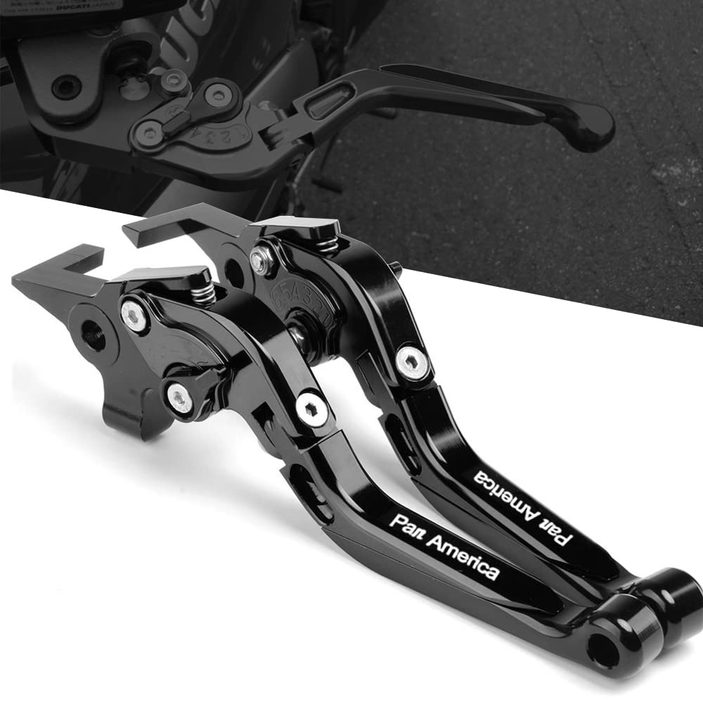 RAIMTO New Motorcycle Parts CNC 6-Speed Adjustable Retractable Foldable Brake Clutch Lever for Harley PAN America 1250 PAN America 1250S 2021 2022, Black