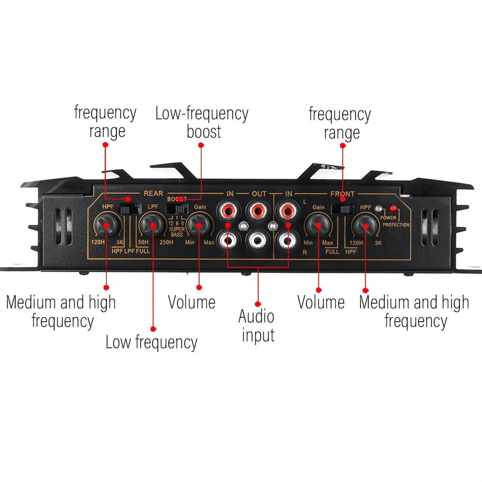 5800 Watt 4 kanałowy 12V wzmacniacz samochodowy samochodowy sprzęt audio wzmacniacz mocy samochodowy sprzęt audio wzmacniacz do samochodów wzmacniacz subwoofer do samochodu