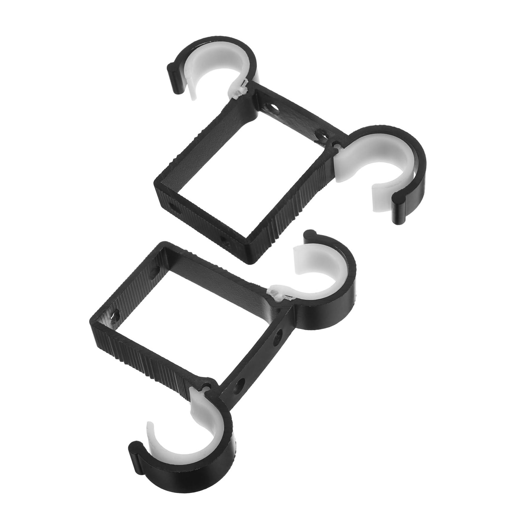 INOOMP 2pcs Curtain Track Brackets: Aluminum Ceiling Mount Support with Screw - Dual Rod Hanging Kit for Blackout Curtains Thermal Drapes