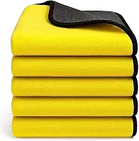 Kit 05 Pano Flanela Microfibra Automotiva 30x40 30x60 400GSM Premium Toalha Para Lavagem Secagem Polimento de Carro Vidros Interior (30x60 cm)