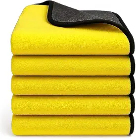 Kit 05 Pano Flanela Microfibra Automotiva 30x40 30x60 400GSM Premium Toalha Para Lavagem Secagem Polimento de Carro Vidros Interior (30x60 cm)