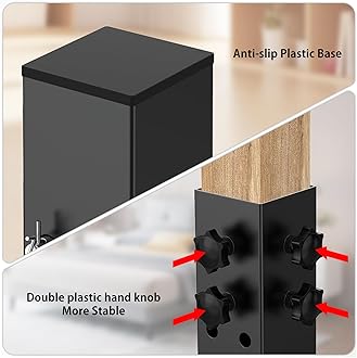 IRENPORU 2025 Up Grade 4 Pack Carbon Steel Dorm Bed Riser 2.4" Diameter Metal Bed Riser for Square Wooden Bed Frame, Table Adjustable to 3.2", 5.1" Height (for Bed Leg 2.3-3.1")