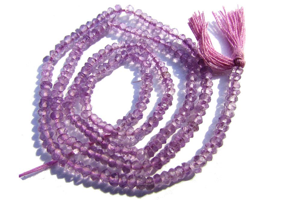Perles d'améthyste rose naturelle facettées de qualité AAA pour la création de collier