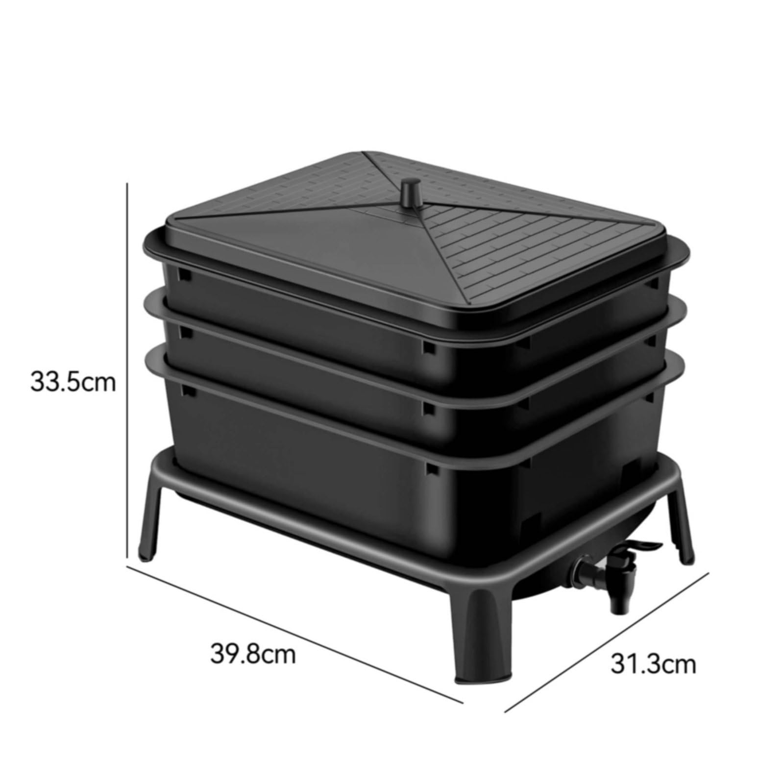 Qianly Caja de Lombrices Uso en Exterior Compostador de Lombrices sin BPA Cubo Vermicompostaje para Jardín