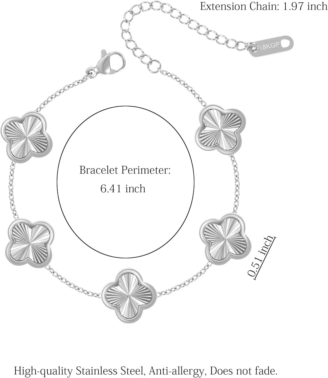 3 PC Set 18K Gold Plated Clover Necklace Bracelets Earrings Dainty Four Leaf Clover Bracelets For Women Clover Earrings Birthday Christmas Day Gift - Image 6