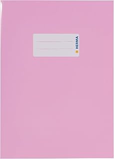 HERMA 19855 Fundas para cuadernos A5 de cartón rosa, 10 unidades, con campo de etiquetado, de papel resistente y extrafuerte, juego de fundas para cuadernos escolares, de colores