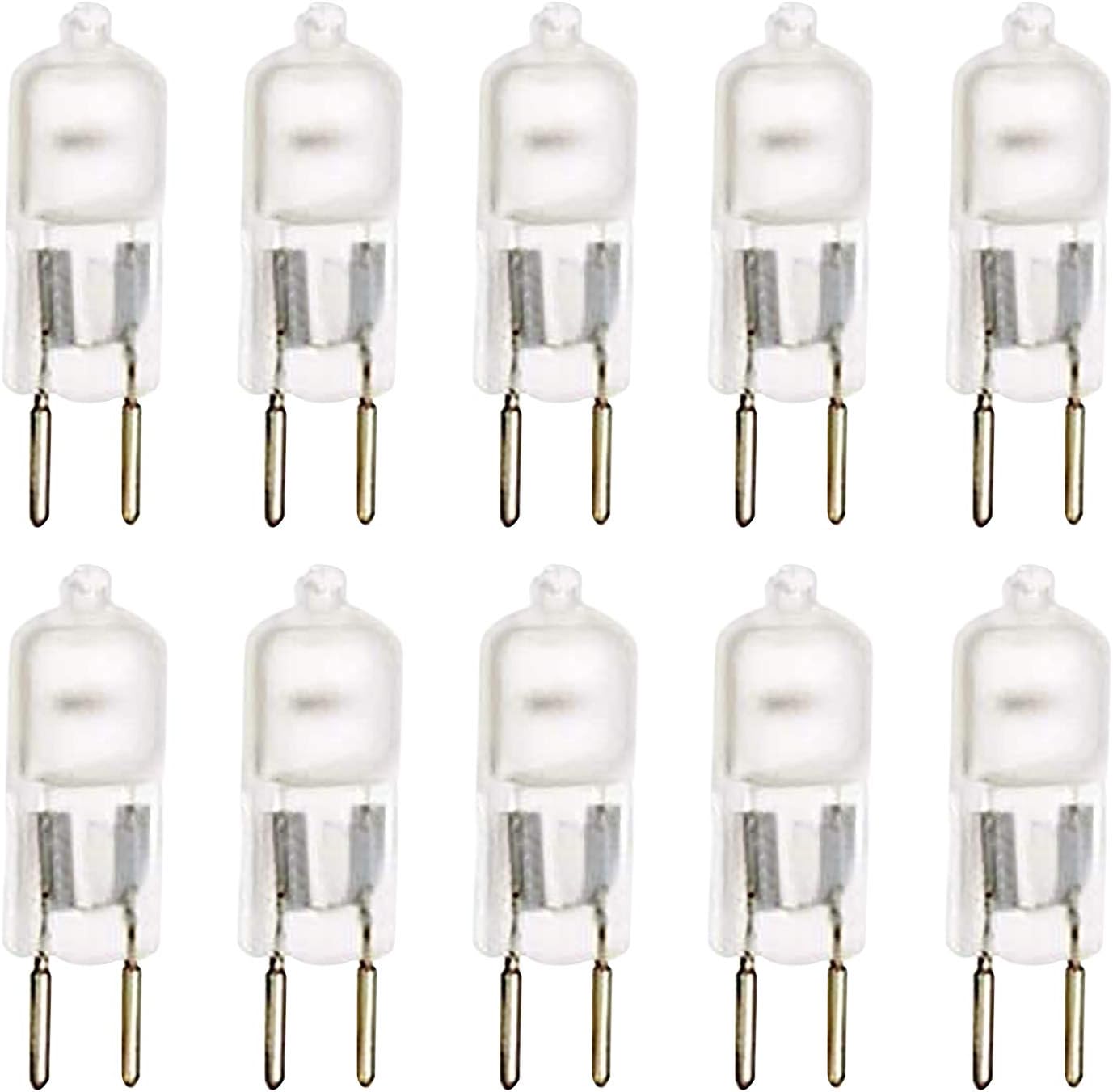 10 Pack Frosted DIMMABLE Halogen T4 Q75/GY6.35/FR/120V GY6.35 JCD 75 Watt 75W 120 Volt Light Bulb Electric Wax Melter Plug In Oil Warmer Aroma Therapy Spa Tart Zen Physio Scent Lighting Fixture gy6.35