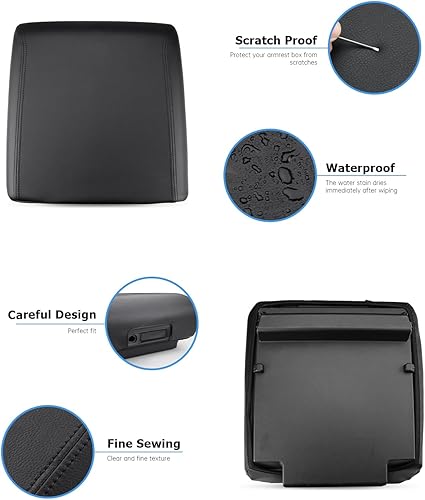 Miniatura 4 de INTGET Funda para reposabrazos de consola central de automóvil para Ford F150, accesorios para interior 2021 2022 2023, funda de asiento para