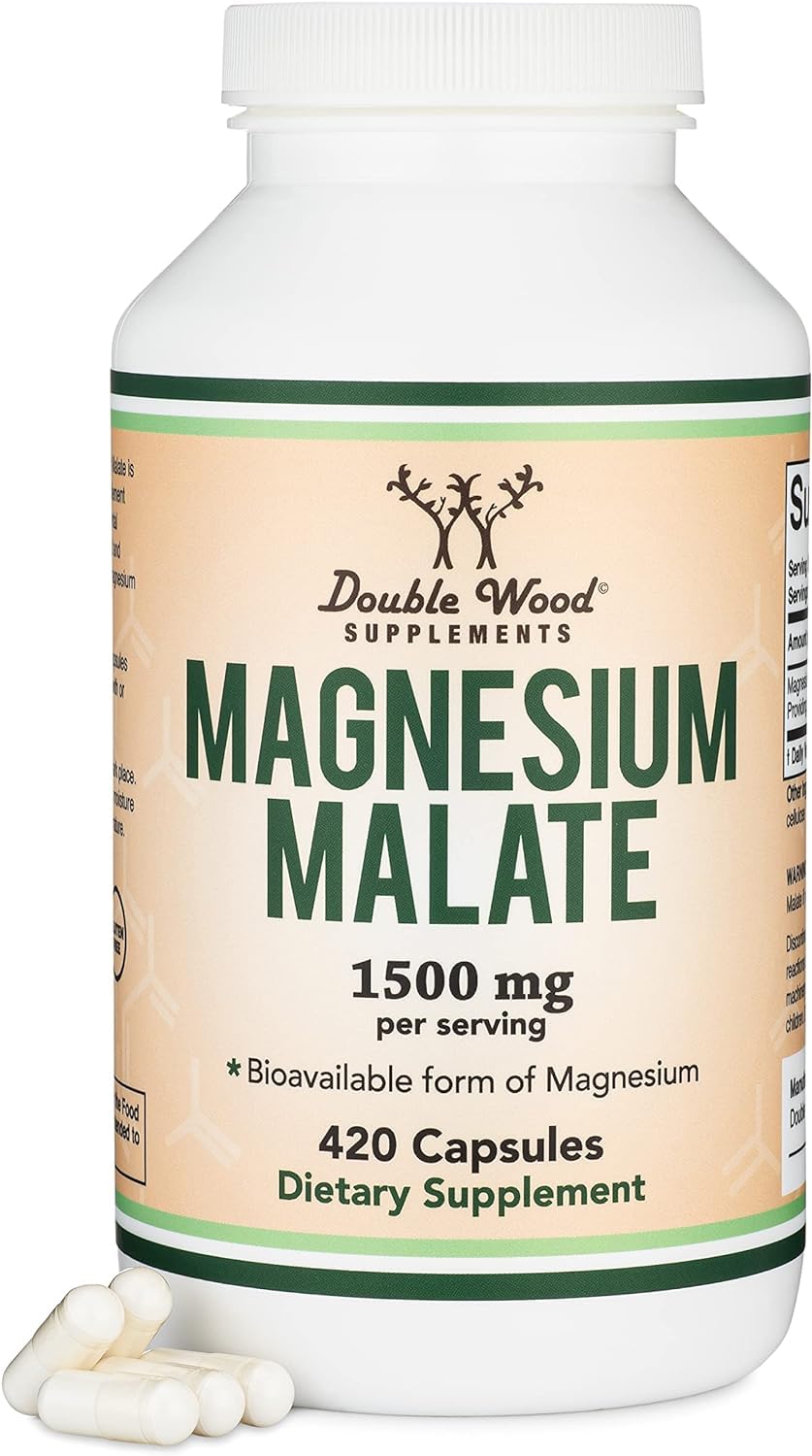 MAGNESIUM MALATE CAPSULES (420 COUNT) - 1,500MG PER SERVING (MAGNESIUM BONDED TO MALIC ACID), THIRD PARTY TESTED, VEGAN FRIENDLY, GLUTEN FREE (B0D5ZKQCXH) Amazon Price History, Amazon Price Tracker