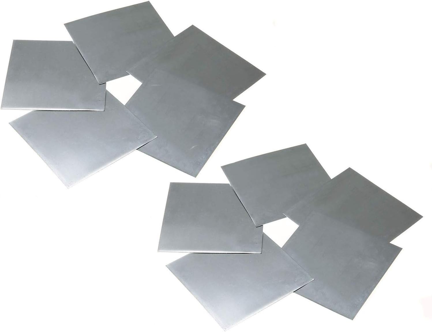 10Pcs High Purity 99.9% Pure Zinc Zn Sheet Plate for Science Lab (100x100x0.2mm)