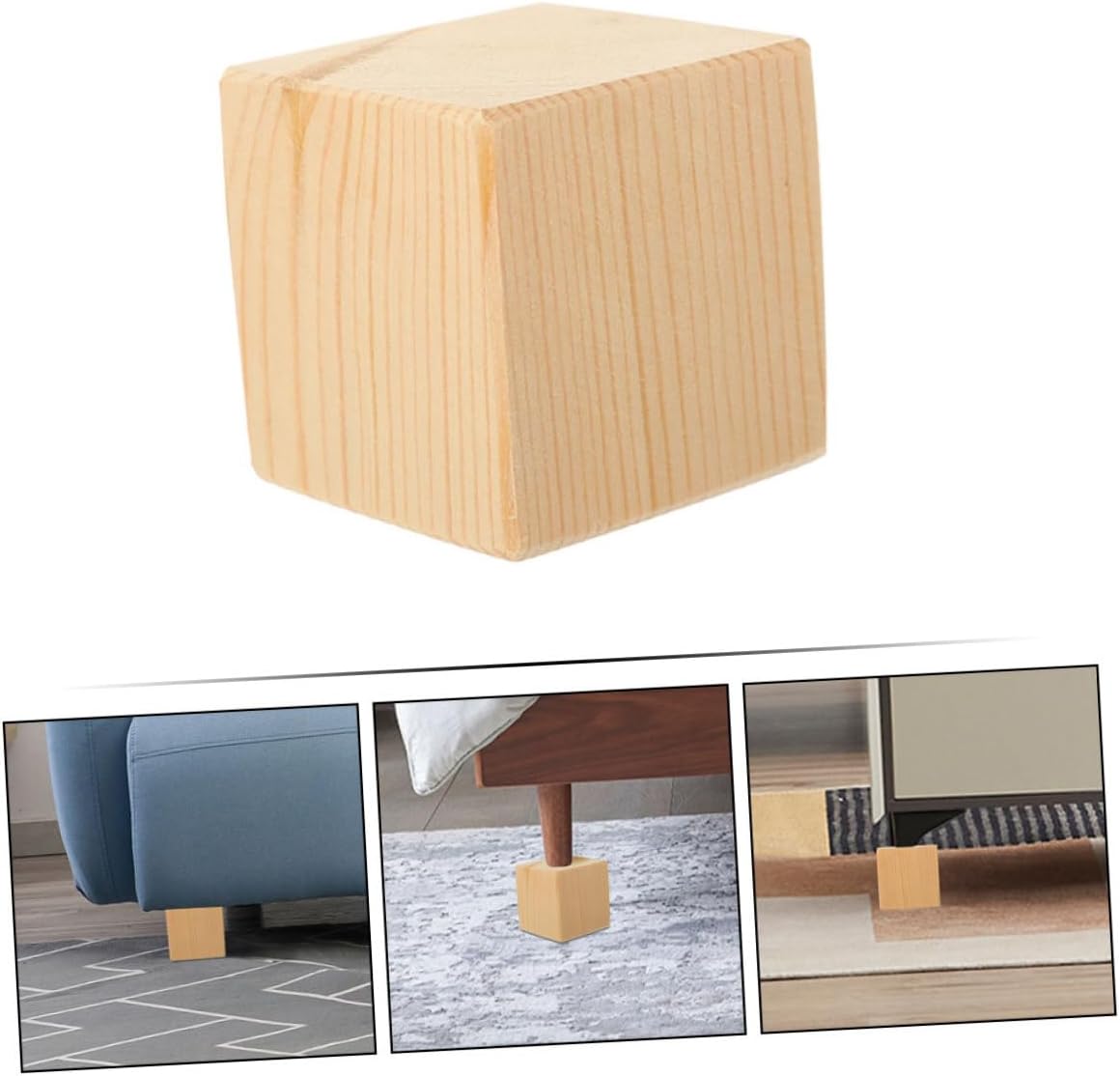 Sturdy Wooden Bed Risers 2pcs – Versatile Furniture Risers for Sofa Table and Chair – Adjustable Height Support for Bed Legs and Furniture Legs