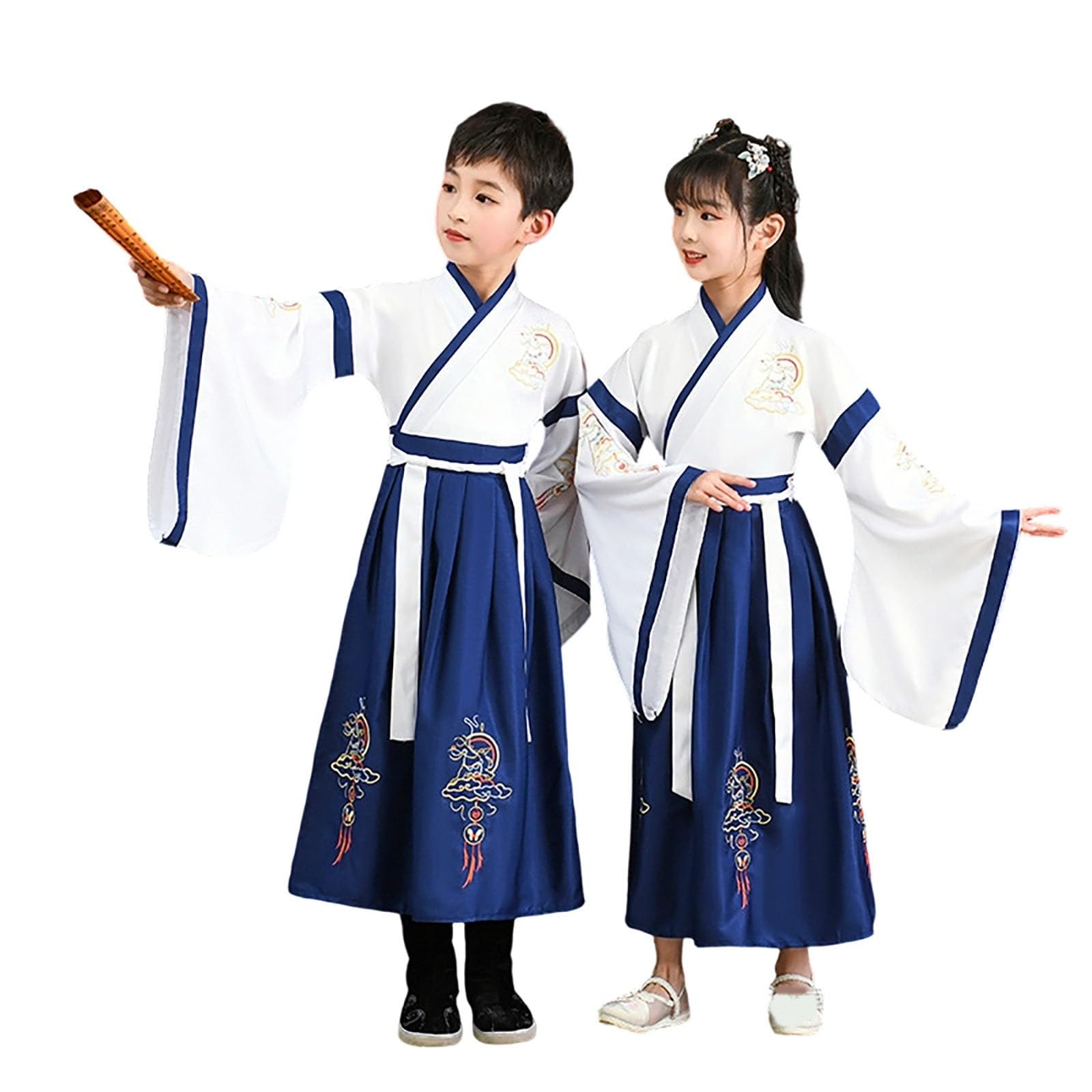 Générique Traditional Chinese Kids Costume 2026 Vecchio stile per ragazzi ragazze età 4-16 anni Vecchio