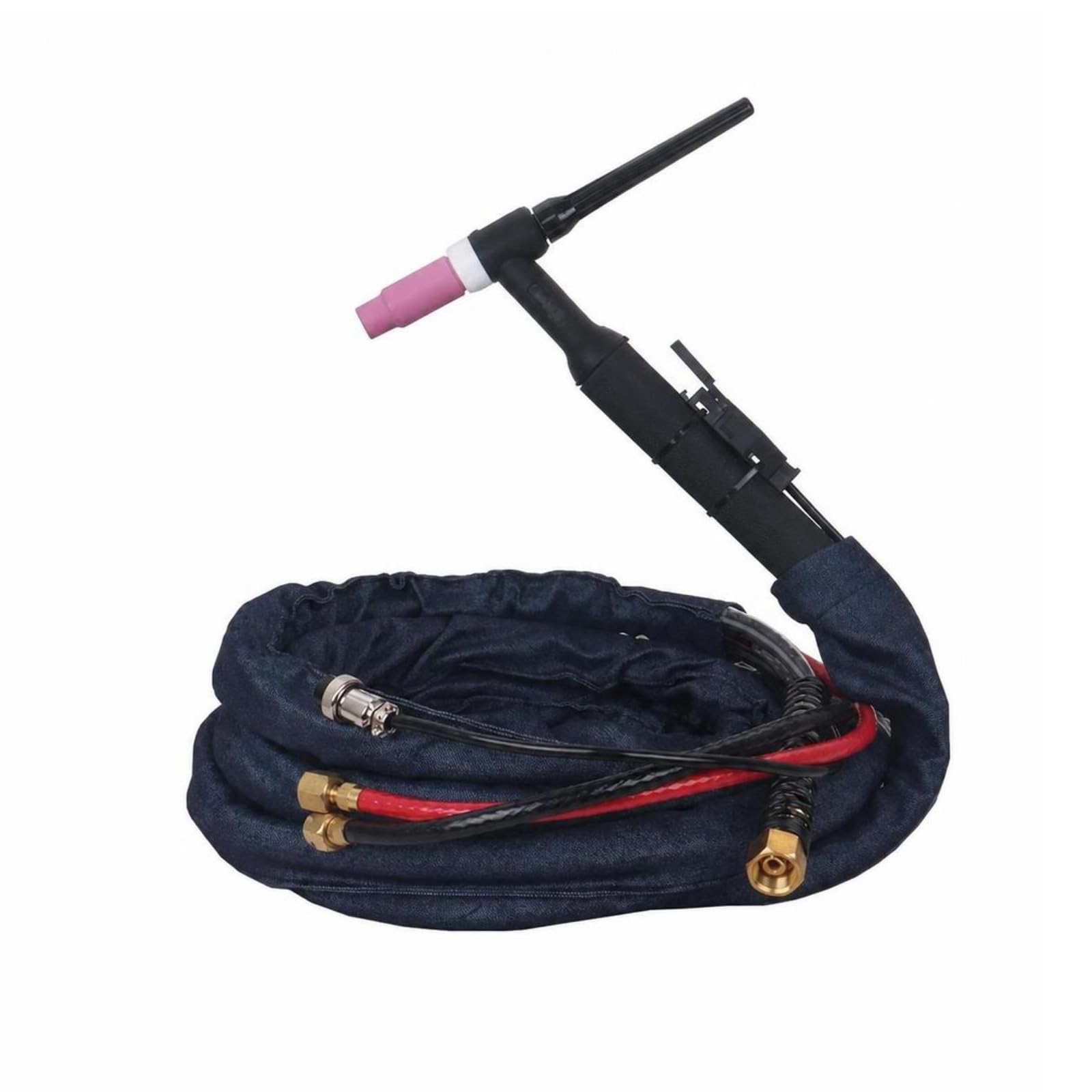 Antorcha de Soldadura WP-18 Antorcha de Tig Soplete de Soldar Pistola de Soldadura Enfriada por Agua con Cuerpo Ergonómico Angulado Rosa y Guardia, 10 Metros