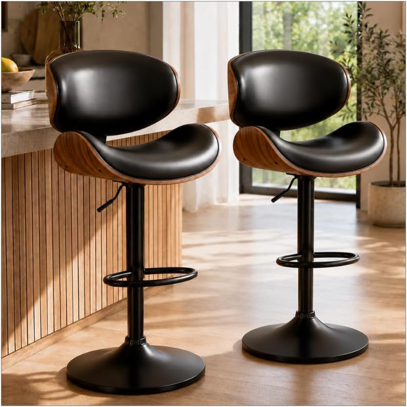 YaFiti Swivel Bar Stools Set of 2 for Kitchen Counter, Adjustable...