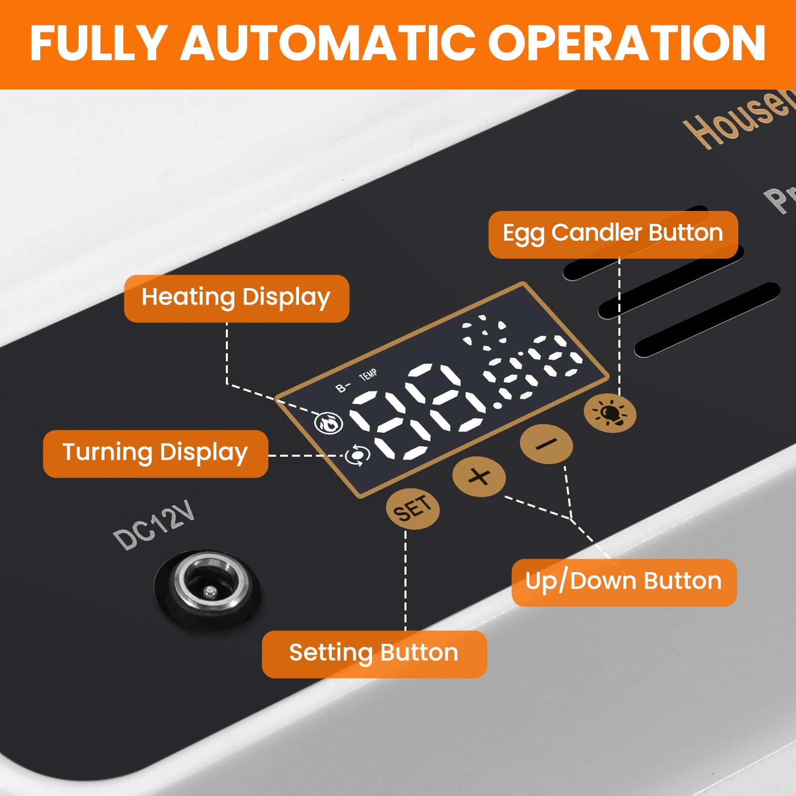 Incubadora totalmente automática, giro automático de 10 a 36 huevos, control de temperatura para incubadora, acceso automático de agua, indicador de humedad para pollos, patos, gansos y palomas (36
