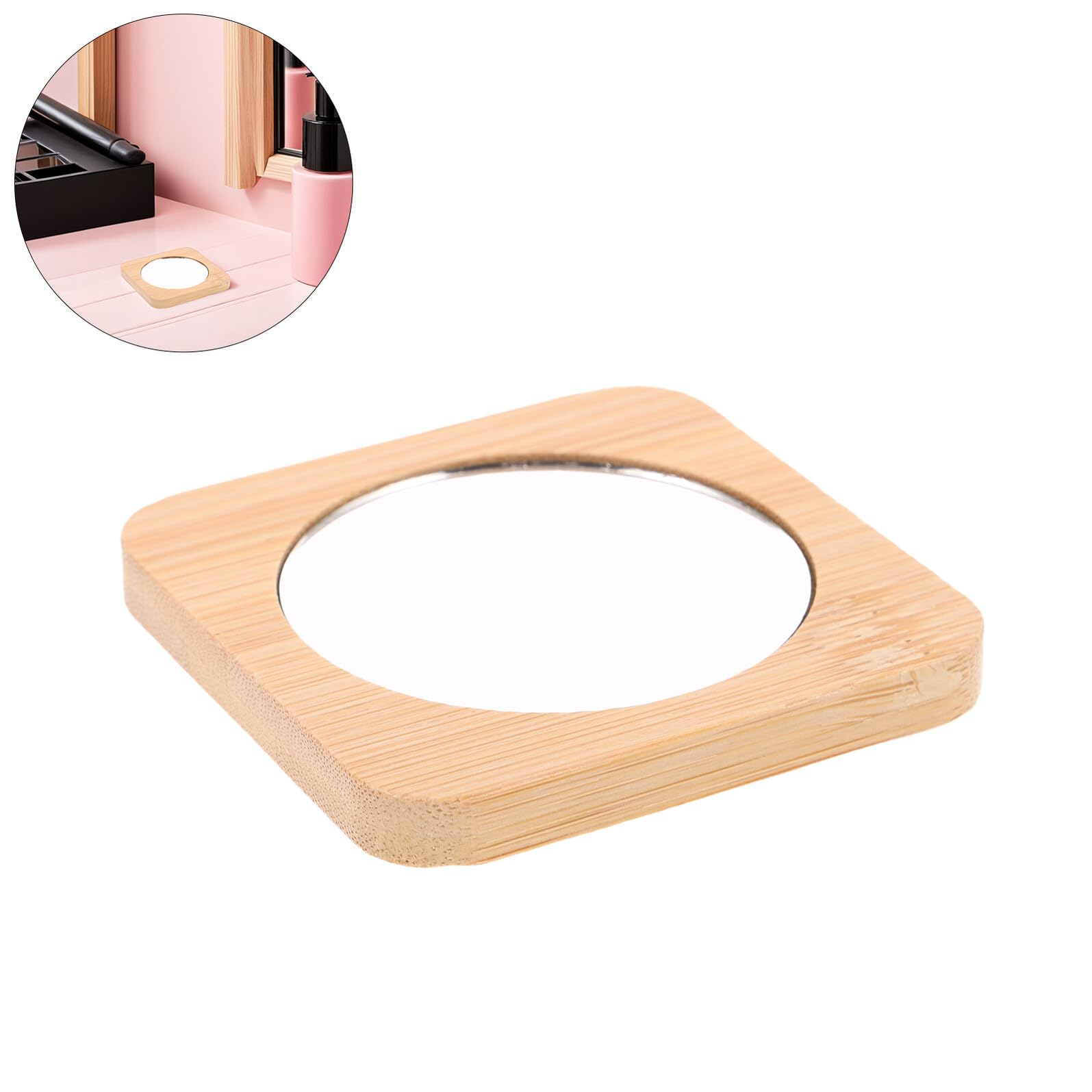 12stücke Holz Kosmetikspiegel Tragbar Kompakt Handspiegel für Reisen Make-up Details Kleiner Mini-handspiegel Holzrahmen Spiegelung Hautton