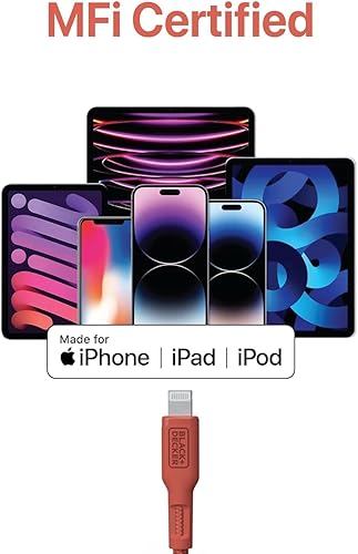 Miniatura 4 de BLACK+DECKER Duo de carga rápida: cargador de pared USB-C GaN de 20 W + cable Lightning trenzado de 6 pies