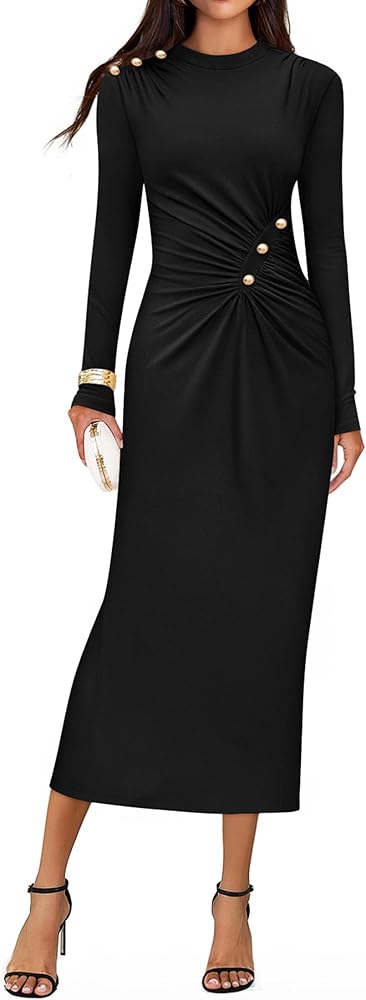 Amazon.com: ZESICA Womens 2026 Fall Long Sleeve Mock Neck Bodycon Midi Dress Ruched Knit Elegant Party Cocktail Formal Dresses,Black,Small : Clothing, Shoes & Jewelry Amazon.com: ZESICA Womens 2026 Fall Long Sleeve Mock Neck Bodycon Midi Dress Ruched Knit Elegant Party Cocktail Formal Dresses,Black,Small : Clothing, Shoes & Jewelry