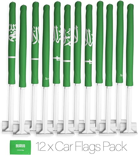 Miniatura 128 de Bandera de Estados Unidos con poste para coche, bandera para carros, 2 unidades, bandera de América, capó para auto, 4 de julio, decoración