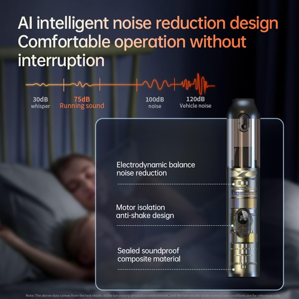 Car Vacuum Portable, Handheld Vacuum Cleaner Cordless 14000Pa 4-in-1 Small Vacuum, Blow & Suction 2 in 1, Up to 30 Mins Runtime, Cordless Vacuum Cleaner for Car and Home(Black)