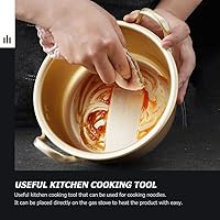 Vista 5 de Hemoton 1 juego de olla de ramen, olla de cocina coreana de ramen con tapa, cuchara y palillos (1 par), ollas coreanas para fideos ramen coreanos